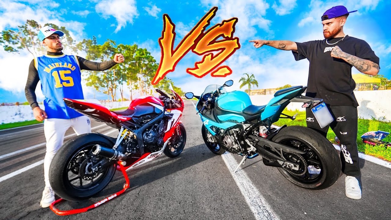 BMW S1000 DE RUA VS MINHA MOTO DE CORRIDA 💥
