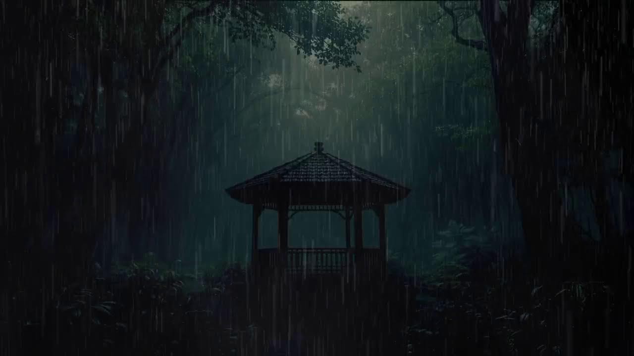 Heavy Rain in the Forest at Night 🌙 Instantly Fall Asleep | Stress Relief Sounds