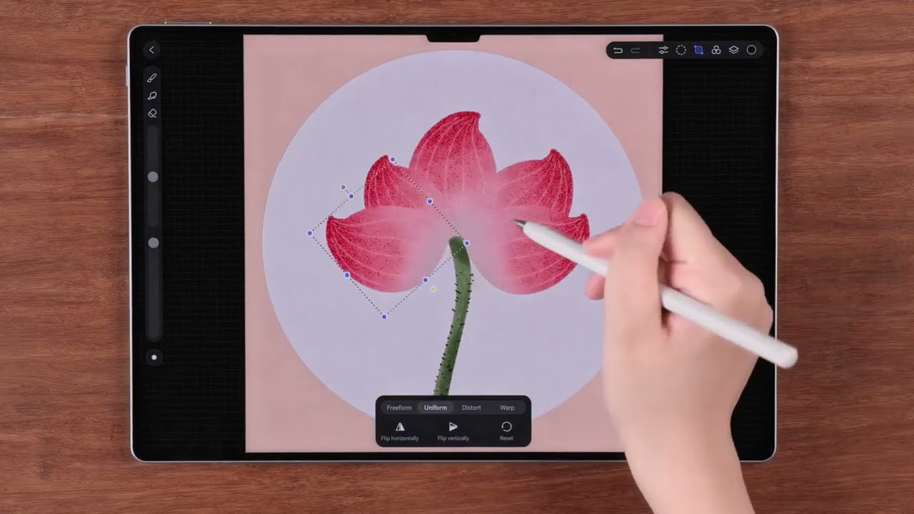 4.Huawei GoPaint App-Use the Selection and Transform Tools (Huawei Matepad 11.5 S Papermatte)