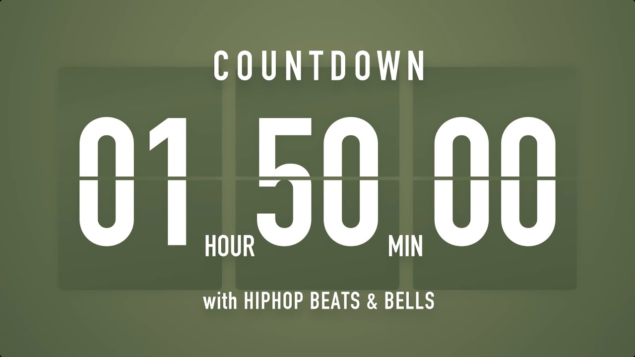 1 Hour 50 Minute Countdown Timer 🌳 Flip Clock with Hip Hop Beats 🎵
