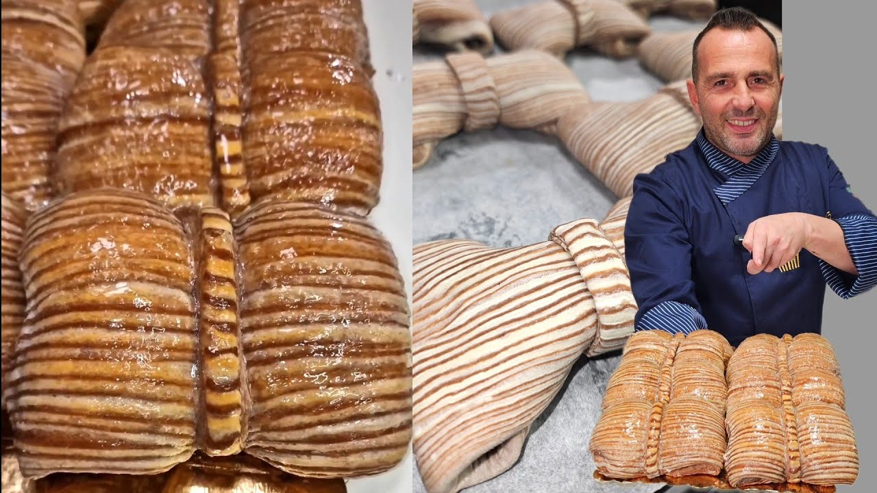 🎀Nastri-papillon croissant farciti- con impasto fatto totalmemte a mano in casa-corso di pasticceria