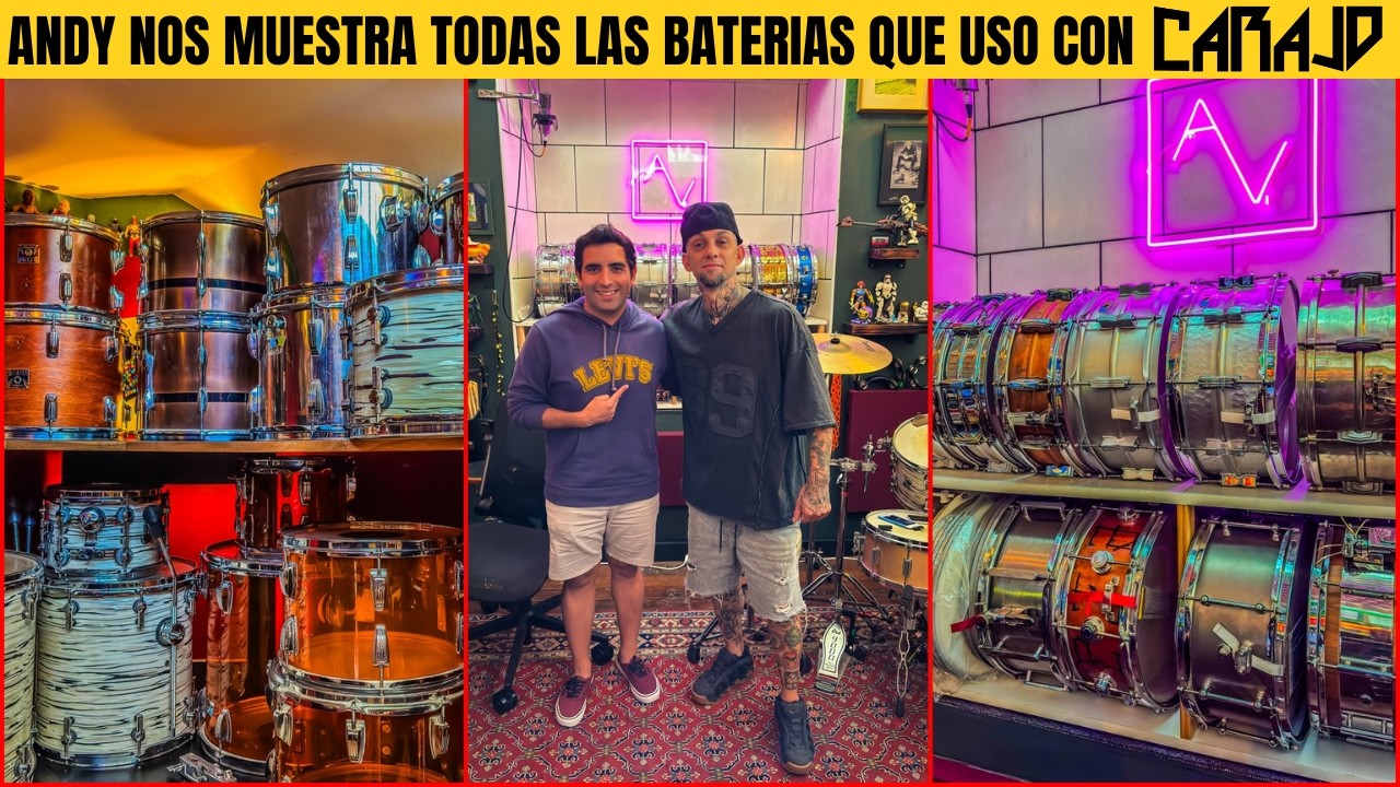 Un TOUR por el ESTUDIO de ANDY VILANOVA 🥁: BATERIAS DW, LUDWIG VISTALITE , TAMA BELL BRASS y MAS 🎛