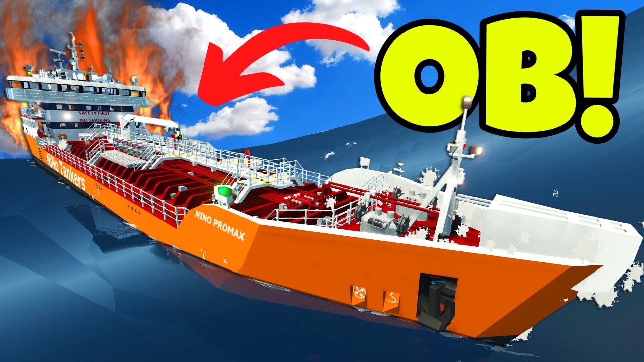 Oil Tanker Ship Sinks in a Whirlpool Natural Disaster in the Stormworks Multiplayer!
