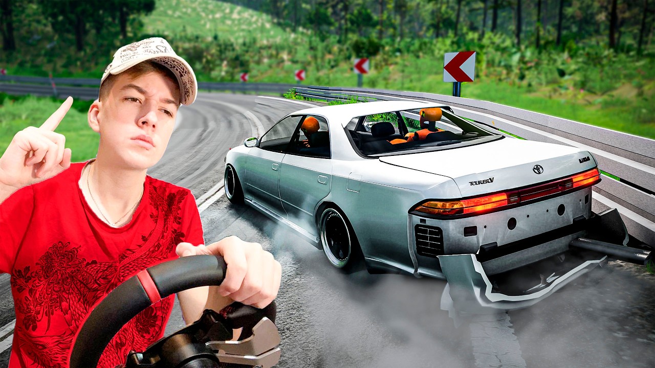МОЛОДОЙ ДРИФТЕР - НОВИЧОК РАЗБИЛСЯ на МАРК 2 JZX100...! I BeamNg.drive