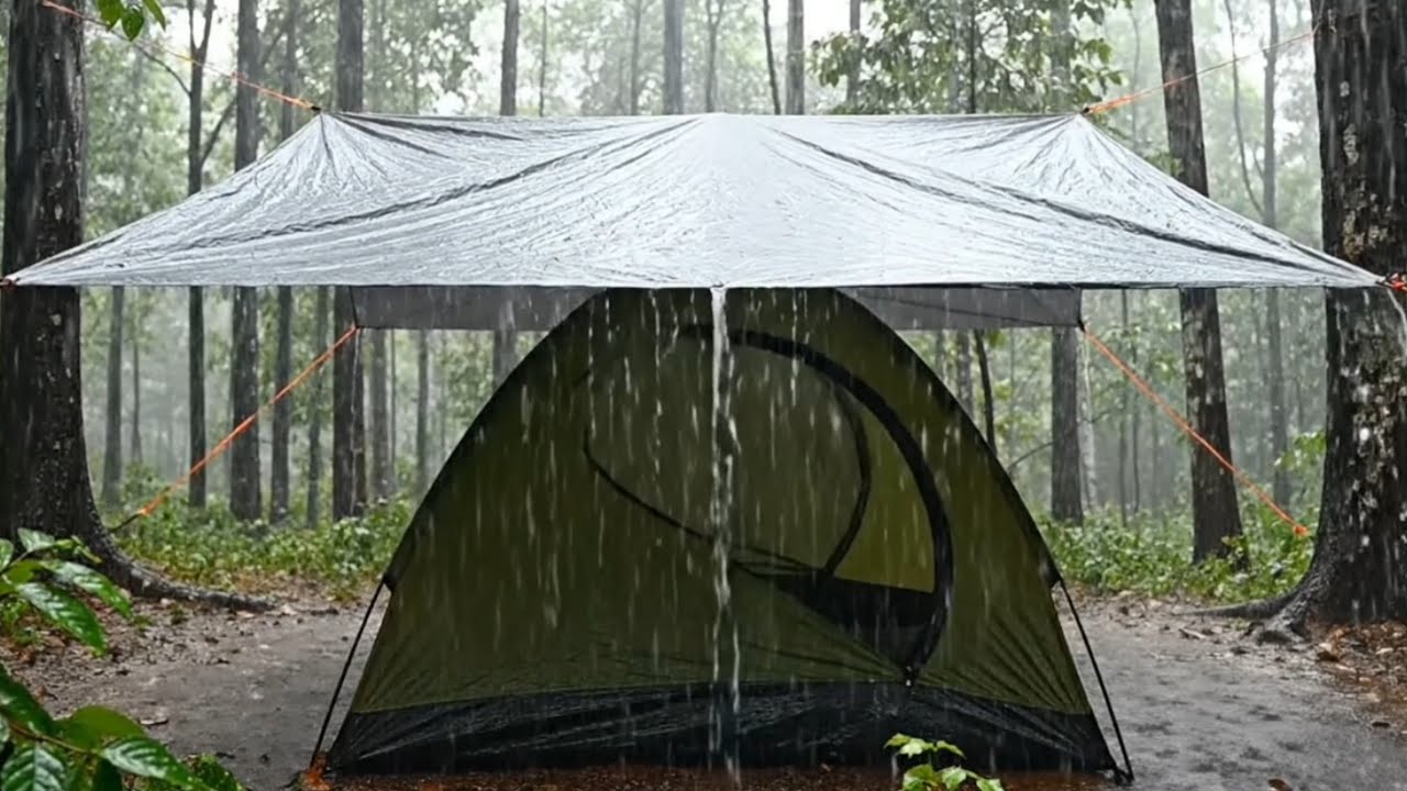🔴LIVE CAMPING SENDIRIAN DI HUTAN KEMUDIAN HUJAN YANG BEGITU DERAS DATANG SECARA TIBA - TIBA
