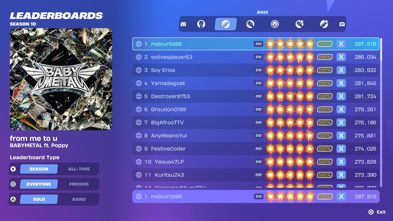 [Fortnite Festival S10] from me to u Expert Bass 100% FC 1st Place