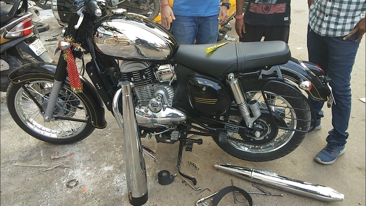 Jawa classic exhaust change💥 | 💣jawa silencer change into royal enfield exhaust💥💥