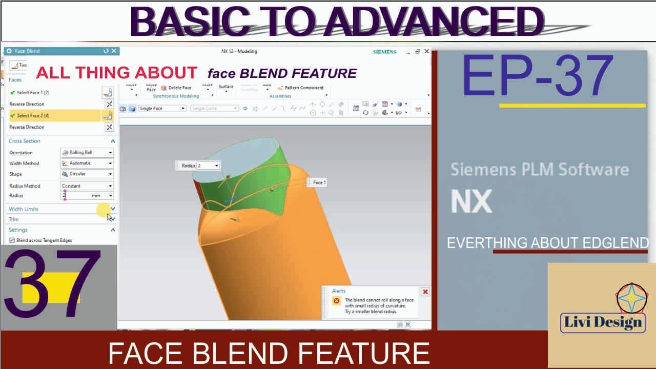 NX TUTORIAL  | EP-37 | Face blend feature | Hindi 