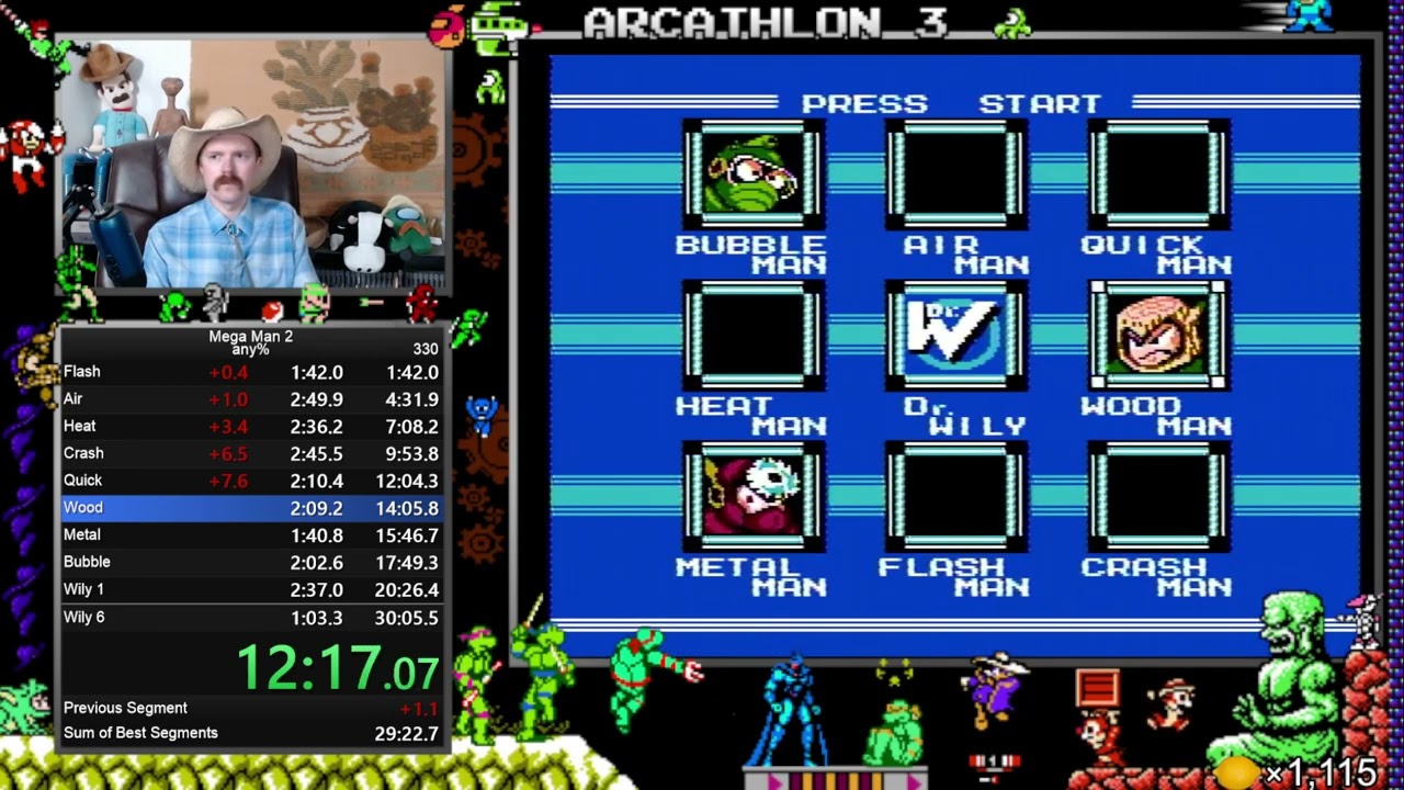 Mega Man 2 NES (any% normal) speedrun in 29:57 by Arcus