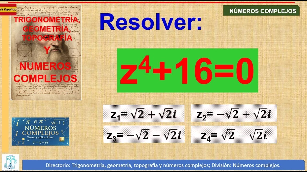 Cómo resolver z⁴ + 16 = 0 | Raíces de Números Complejos Paso a Paso