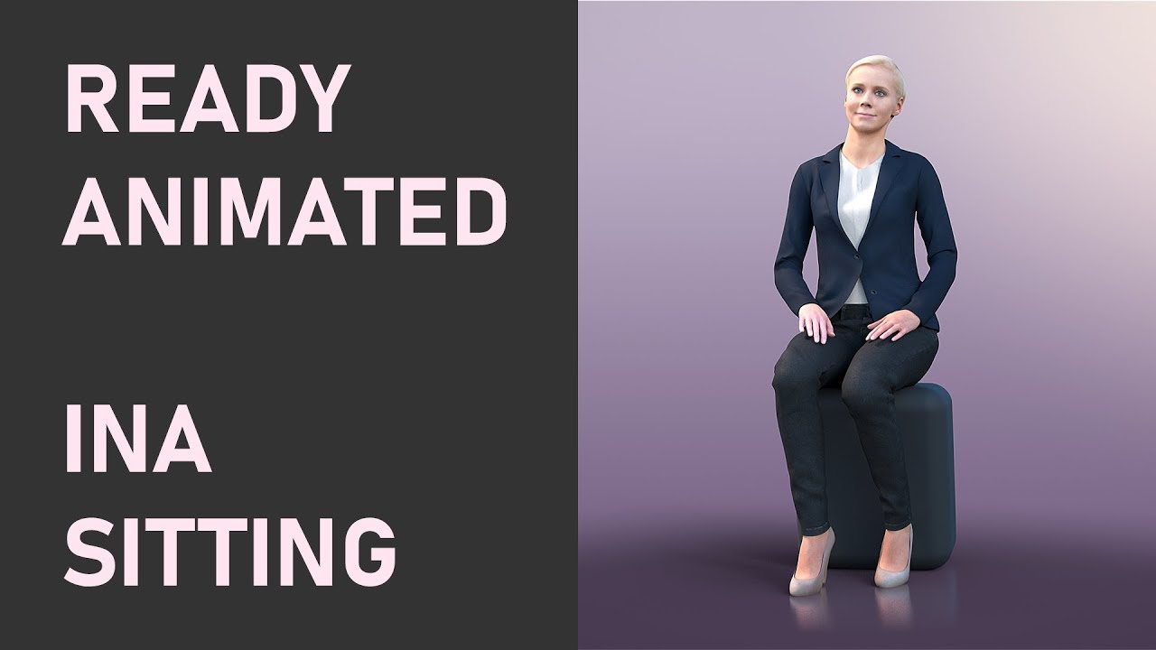 3DPEOPLE - Ina Sitting [Ready Animated]