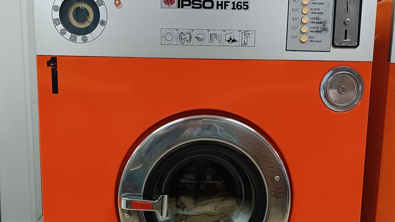 Old ipso HF 165 mechanical commercial washer warm wash & primus 13KG stack dryer