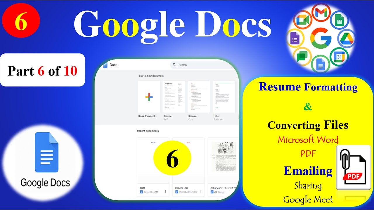 6-10-Google Docs Tutorial for Beginners- Create, Edit, and Share Documents Easily -Resume Formatting