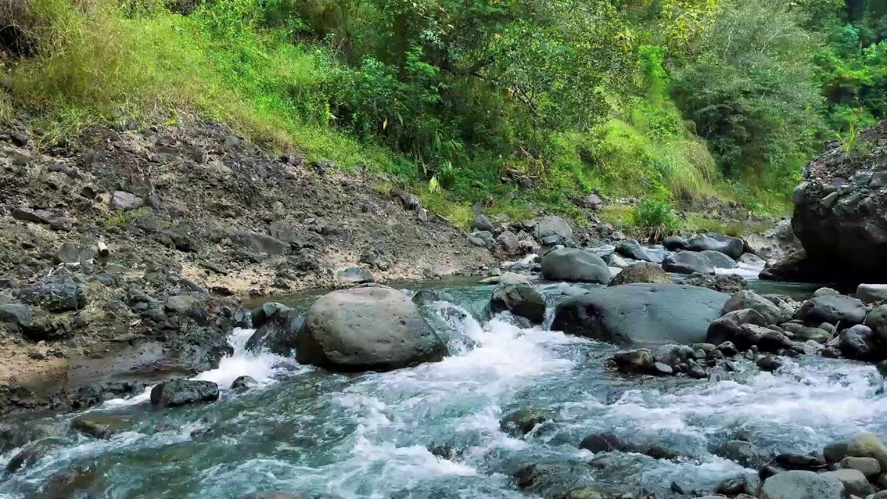 Beat Stress in Minutes to Deep Sleep with Rapids River Sounds Flowing Close-Up Over Natural Rocks