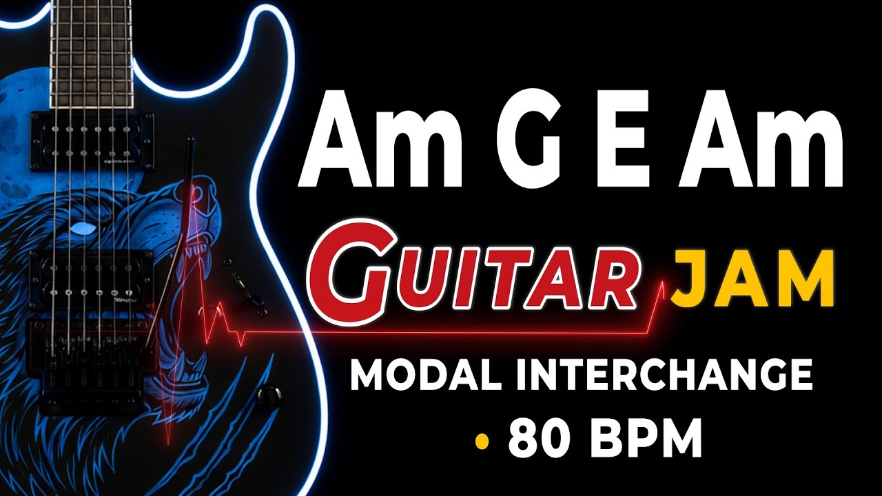 Am G E Am Backing Track | 80 BPM | Am Minor Jam Track | Pop Rock Guitar Practice
