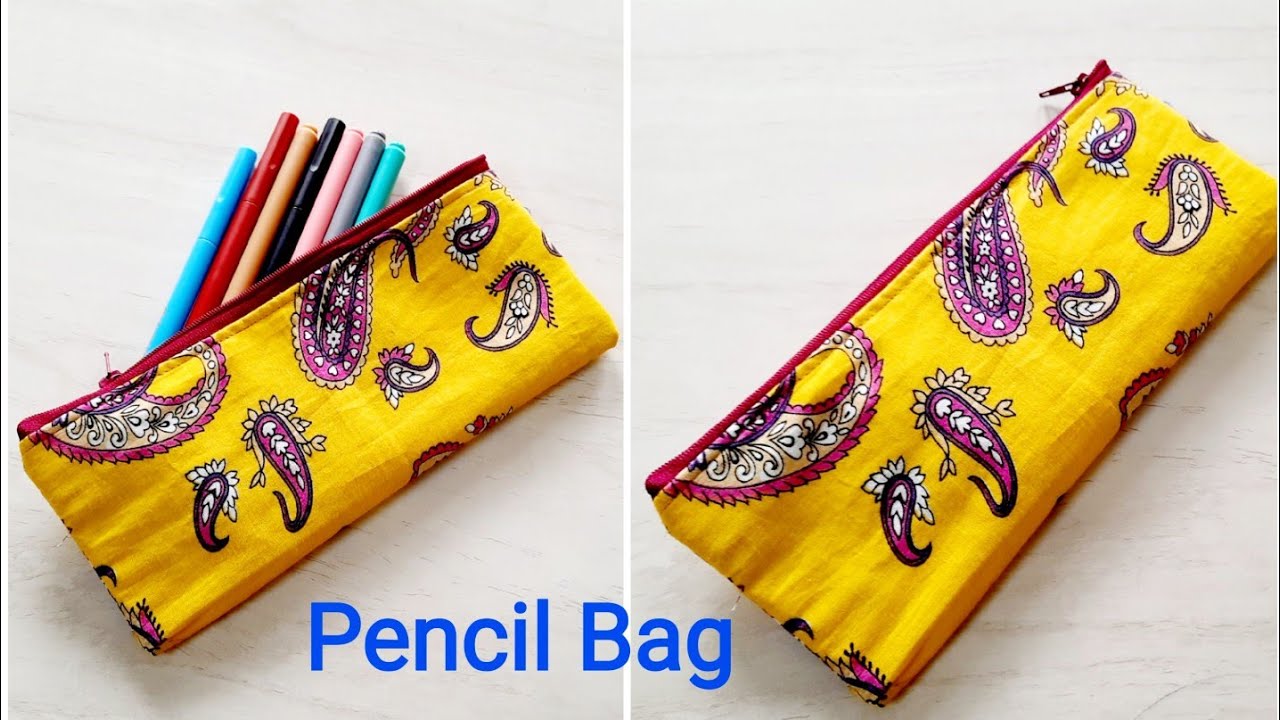 How to make Pencil Bag/ pencil case diy/ Step-by-step tutorial / Easy sewing