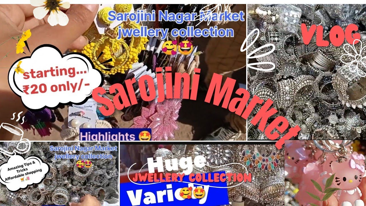 Sarojini Market Delhi vlog | Jewellery in Just ₹150 😱 #sarojininagar #jewellery #market #delhi