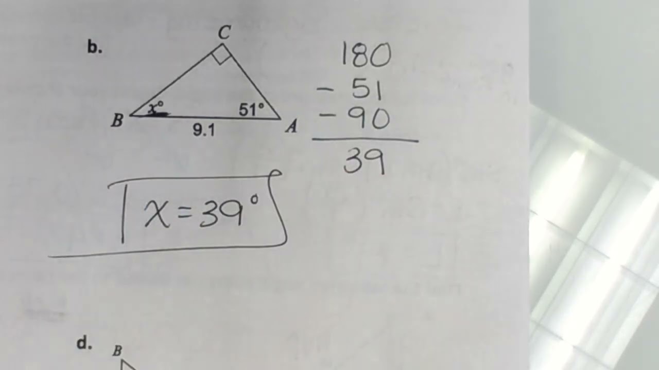 Geometry Standards: 9.4/9.5 Solving Parts of Triangles