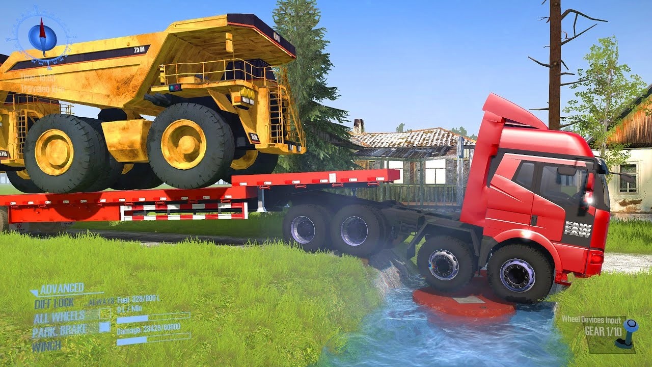 Spinning Tire Mud Mercedes Dump Truck Gameplay #03 #spintires #mudrunner #simulation  #gaming