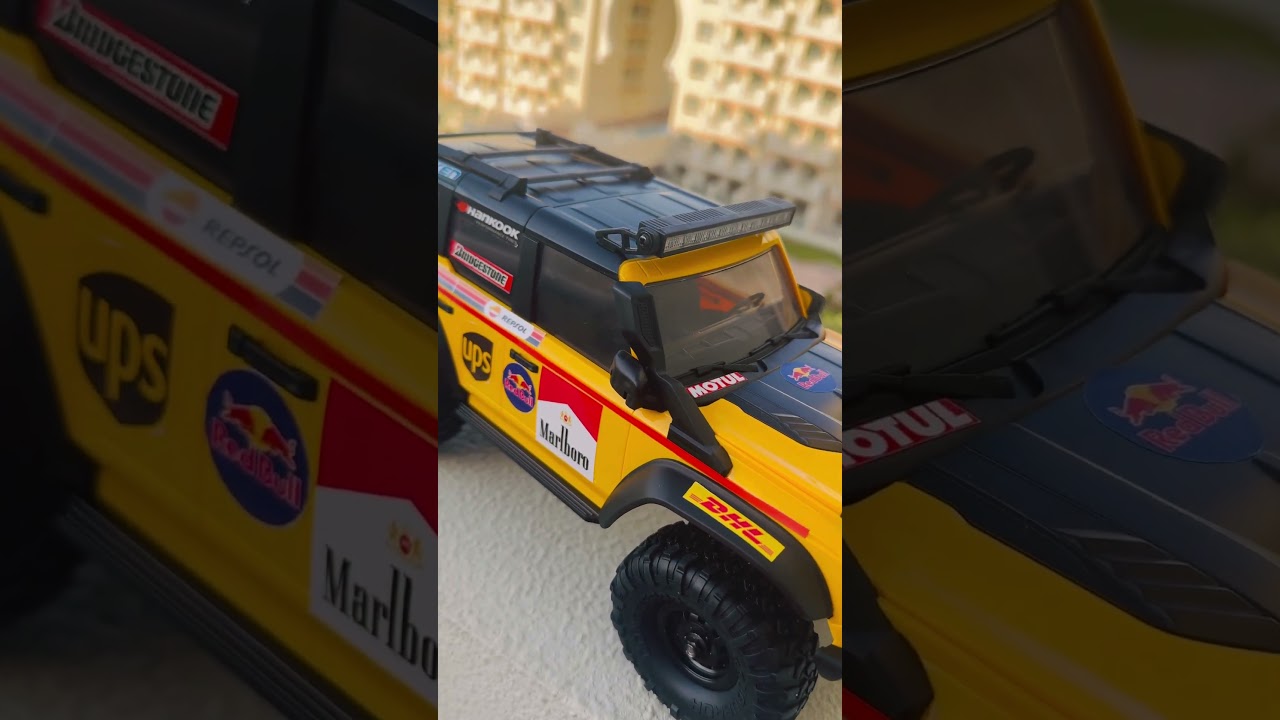 My yellow beast after stickering-BRONCO 1.16 rc crawler#bronco