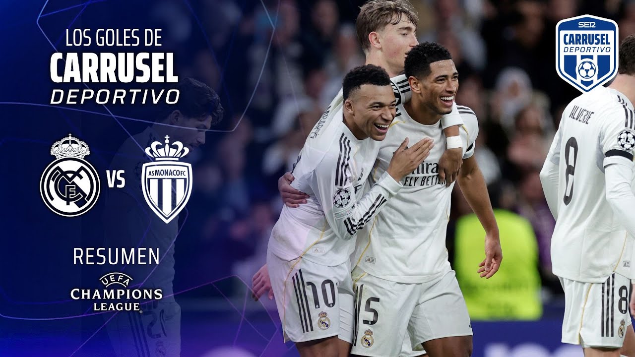 Set al Monaco en Champions con brillo de las estrellas | Los goles del Real Madrid 6 - 1 Monaco