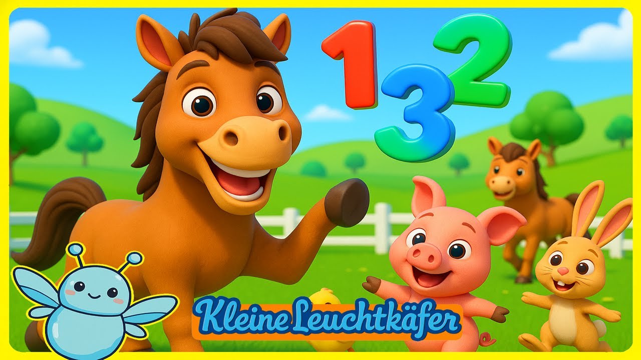 Zähl mit dem Pferd! 🐴🔟 Lernlied für Kinder | Kleine Leuchtkäfer