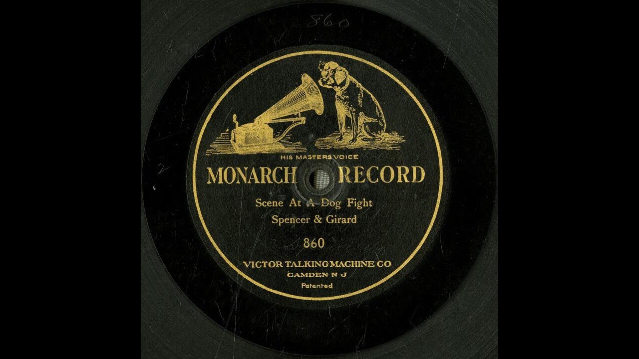 Scene at a dog fight #1902 #vinyl shellac records