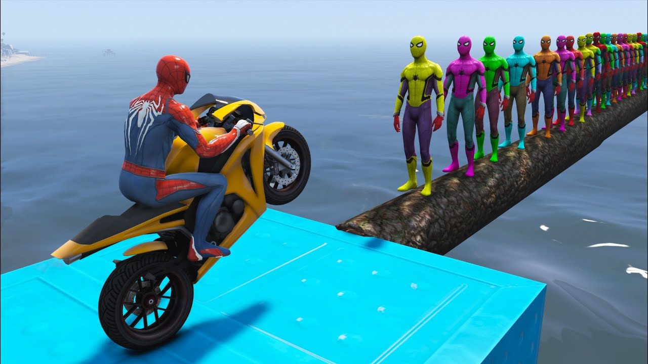 الرجل العنكبوت انقاذ باتمان Spider-Man Rescue Spider Man vs iron man funny Game GTA 5 superhero