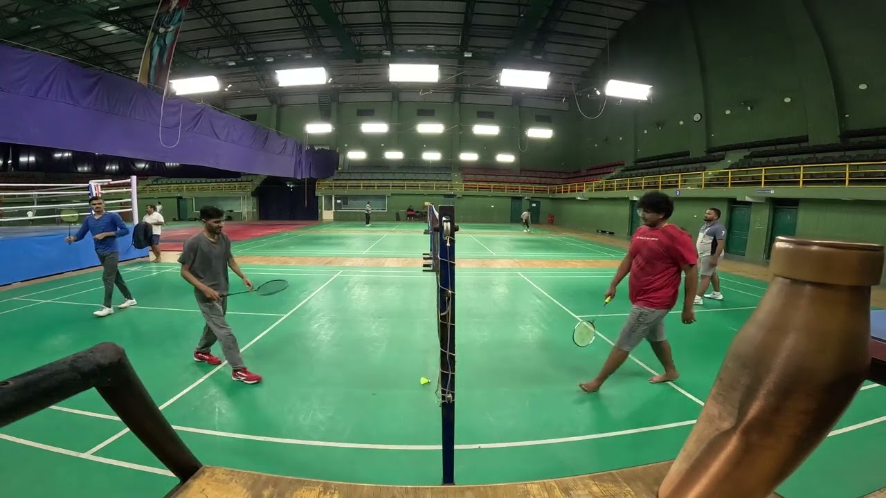 Playing Badminton doubles in Neharu indoor stadium shivamogga : 22/01/26