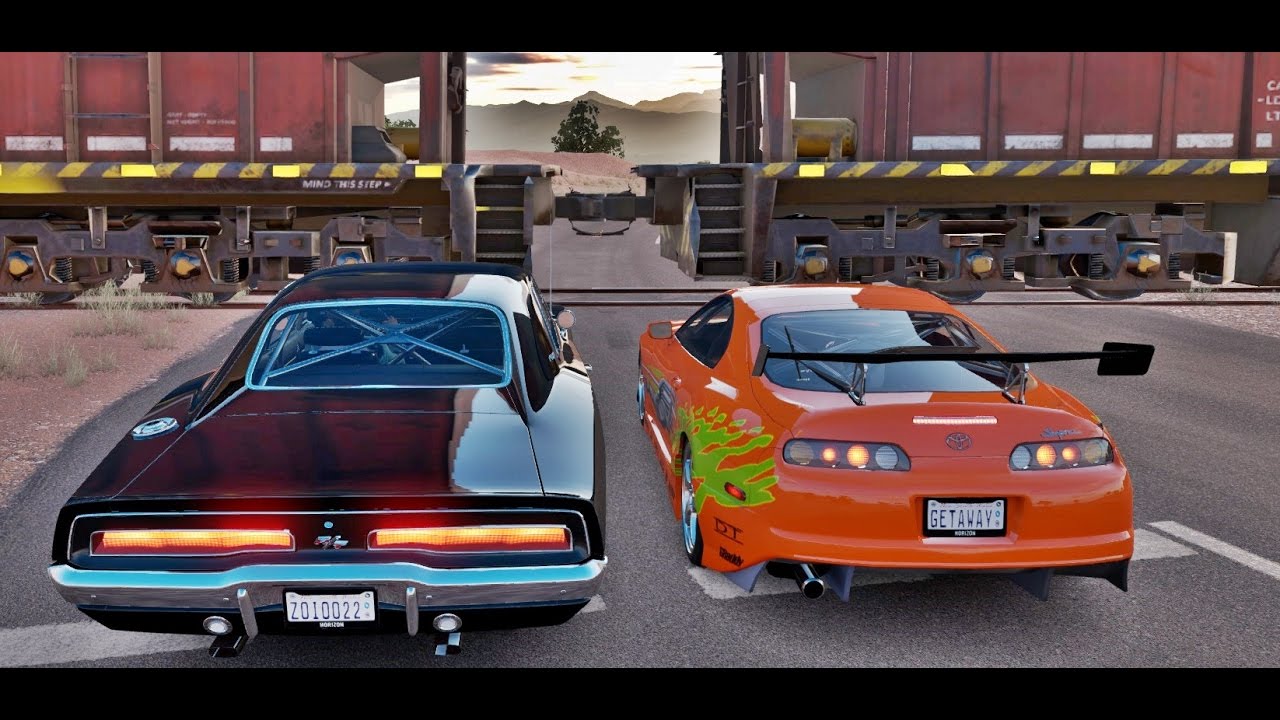 VELOZES E FURIOSOS - FORZA HORIZON 3 - GOPRO - RACHA DE DODGE CHARGER R/T VS SUPRA - VOLANTE G27