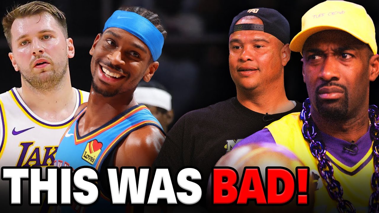 GILBERT ARENAS WATCHES THE LAKERS GET EMBARRASSED BY THE DEFENDING CHAMPION THUNDER