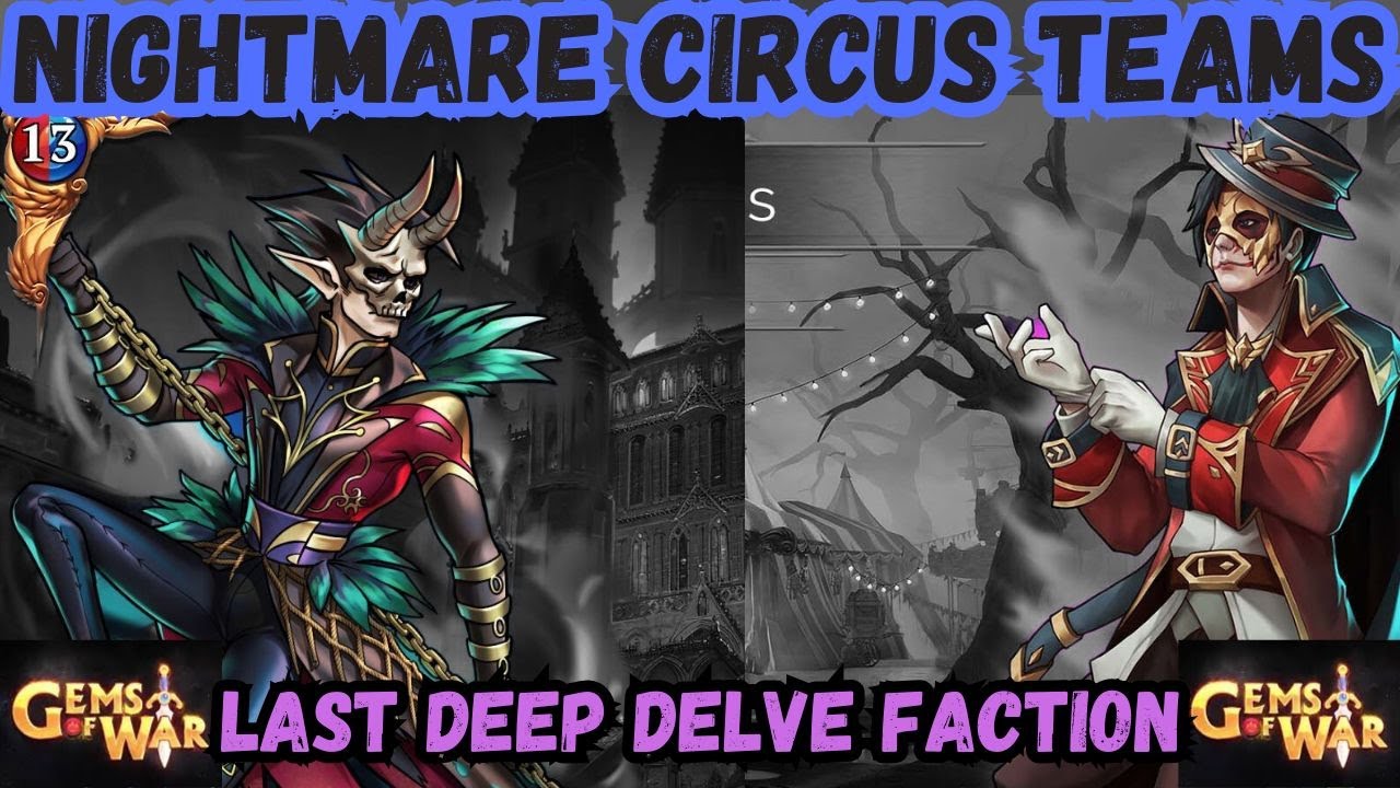 Nightmare Circus Teams H/M/L/D PURE FACTION 500 Last One | Gems of War Live 9/26/2025