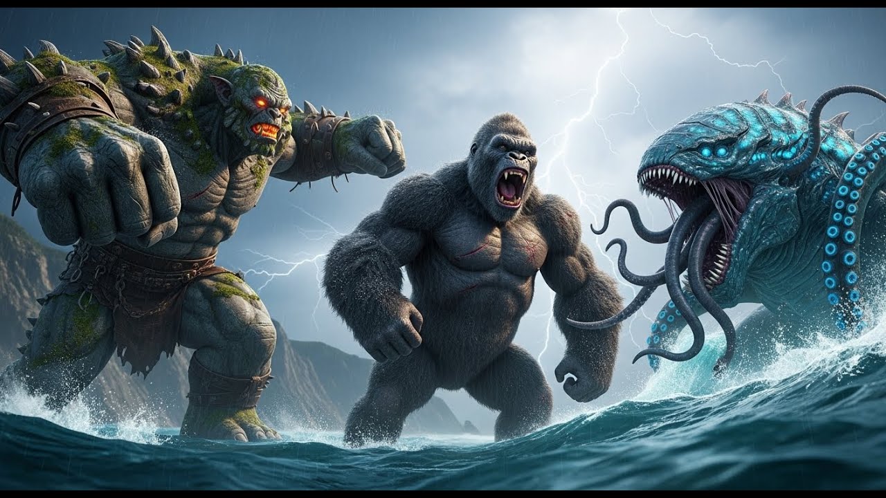 King Kong vs. Mega Troll vs. Sea Eater: The True King - Epic Battle