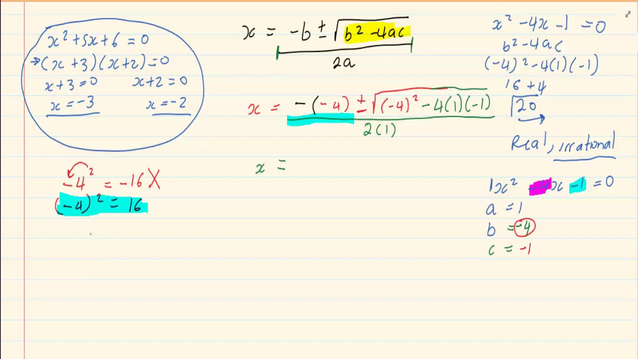 Grade 11: Equations and Inequalities : Solving for X using a formula