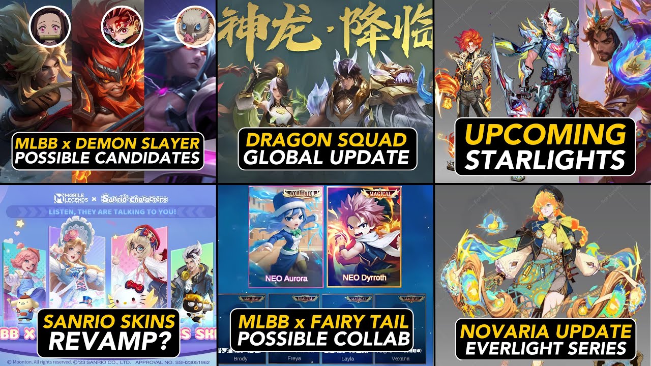 CHINESE DRAGON SQUAD GLOBAL RELEASE UPDATE| MLBB X FAIRY TAIL COLLAB| SANRIO REVEMP⁉️STARLIGHT SKINS