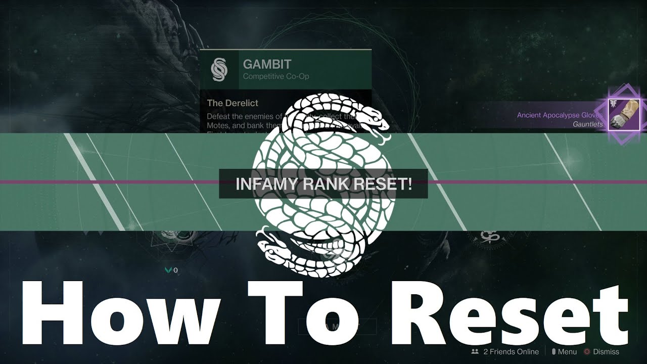 How To Reset Gambit Infamy Rank Anywhere/Anytime - Destiny 2: New Light Guide