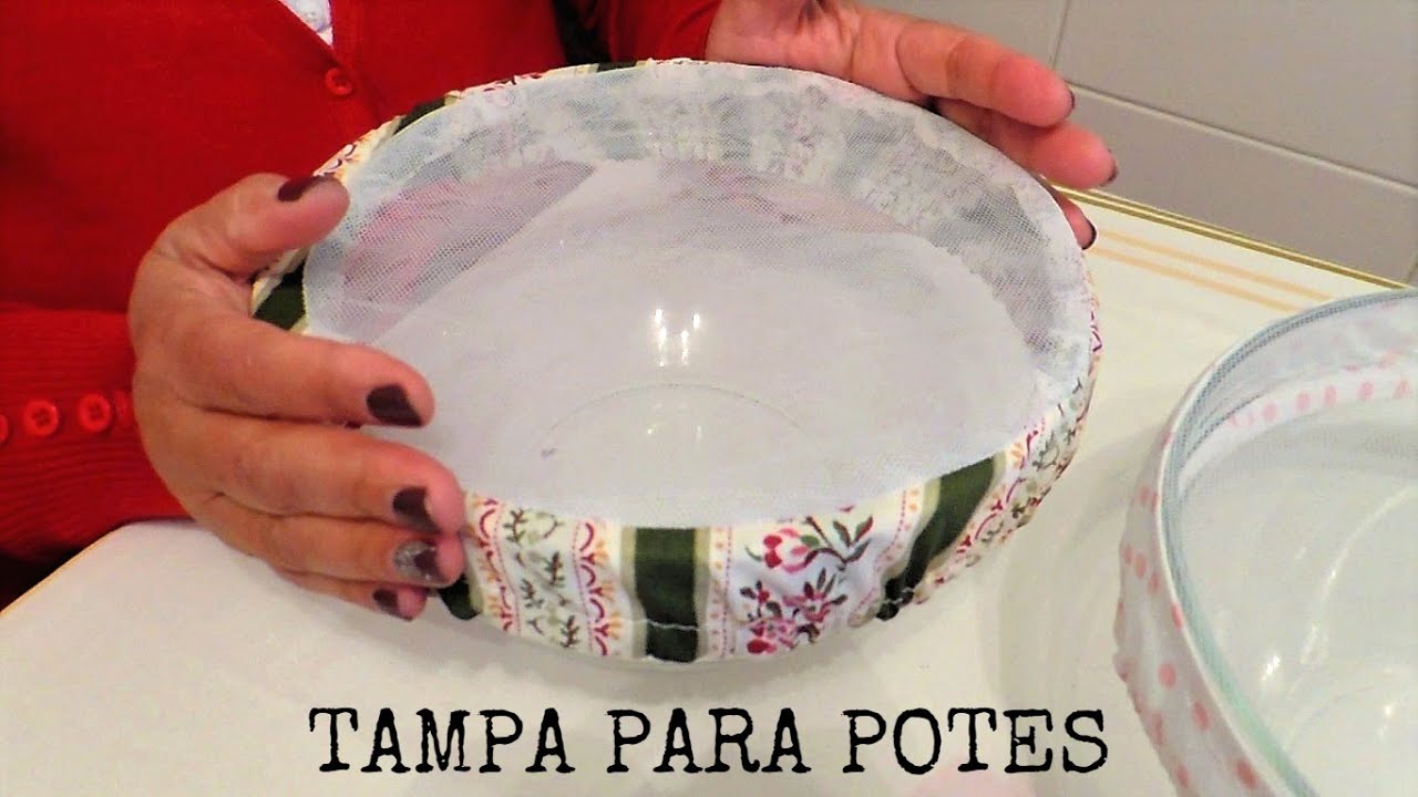 DIY - TAMPA DE TECIDO/TULE PARA POTES (muito fácil)
