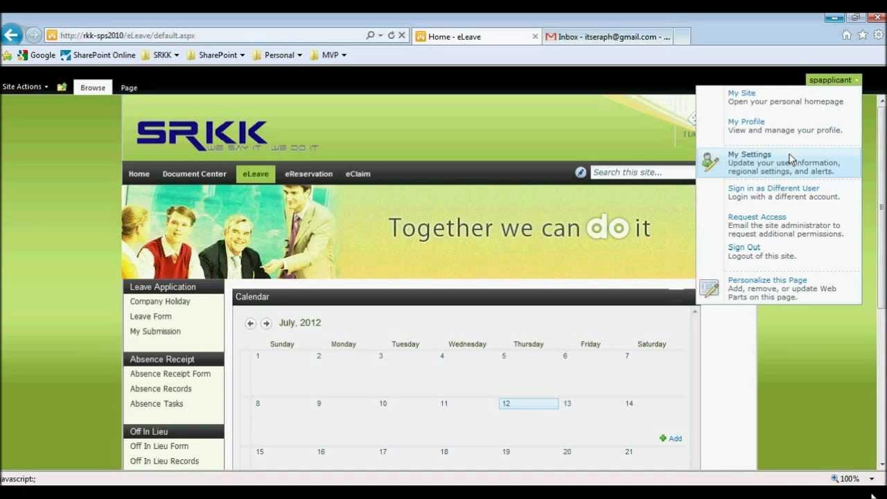 eLeave application on SharePoint 2010 Part 1 - Workflow.mp4
