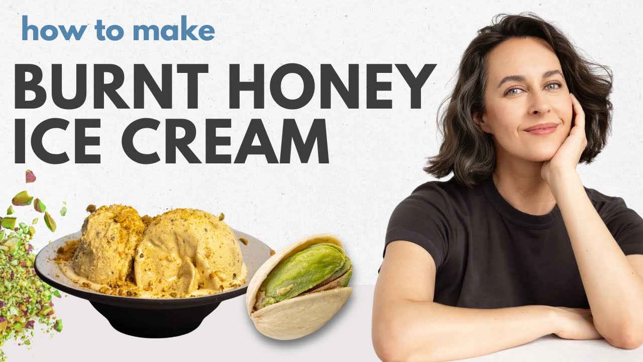 Burnt Honey & Pistachio Ice Cream | Ice Cream Recipe Without Heavy Cream