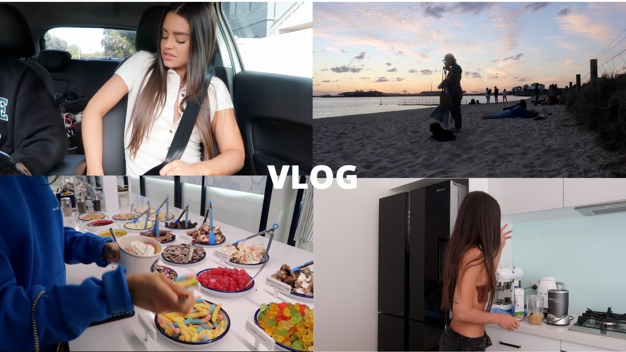 VLOG | Beach date, taking content &  how i make my iced coffee!