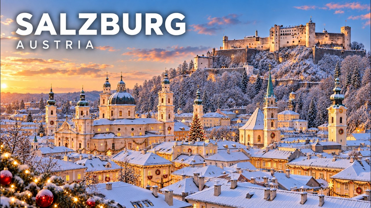 Salzburg in Winter 2025 4K – Magical Walking Tour + Christmas Market Atmosphere 