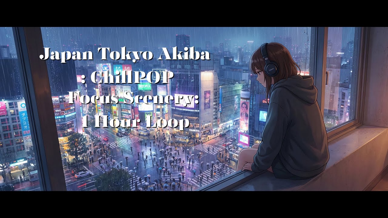 Japan Tokyo Akiba : ChillPOP Focus Scenery 1 Hour Loop