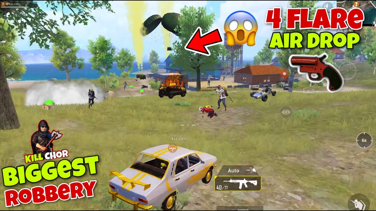 😱 Half server Comes For Looting Enemies 4 Flare Drop | Pubg Mobile Gameplay - Kill Chor