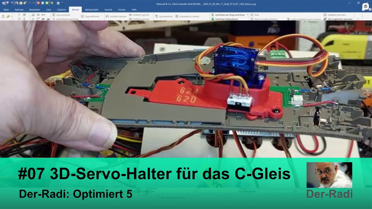 #07 Der-Radi optimiert 5 3D Servo Halter für C-Gleis Weichen