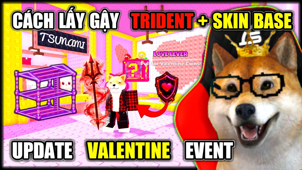 Cách Lấy Gậy TRIDENT & Mở Khóa Nhiệm Vụ Ẩn UPDATE VALENTINE Escape Tsunami For Brainrots | Roblox