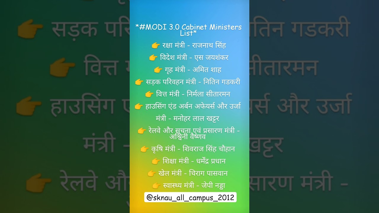 New minister list 2024 #minister #newministers #viral #trending #agricultureminister