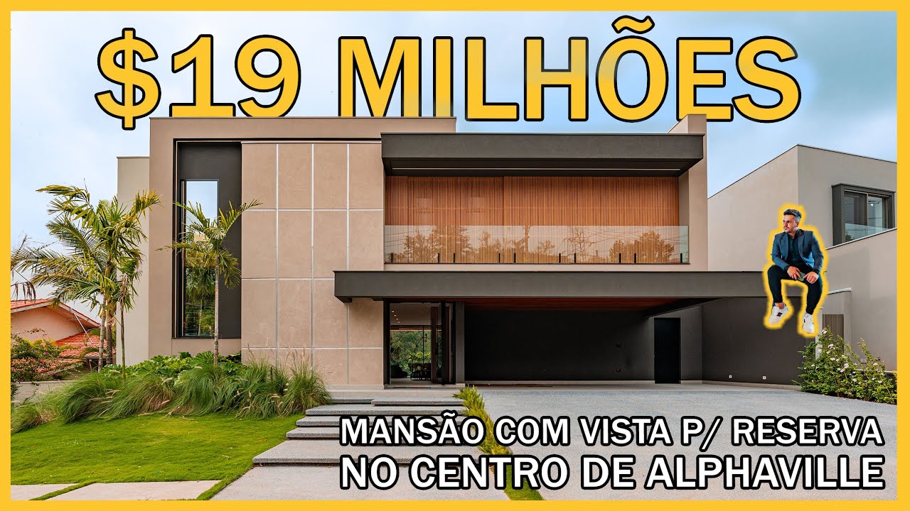 MANSÃO DE R$19.000.000,00 EM ALPHAVILLE - SÃO PAULO - CASA DECORADA E COM VISTA PARA RESERVA