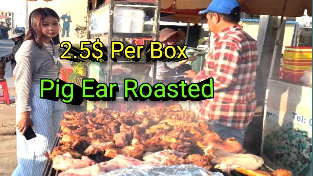 2.5$, per box, Ear pig  roasted with best source #streetfood #food #cooking 