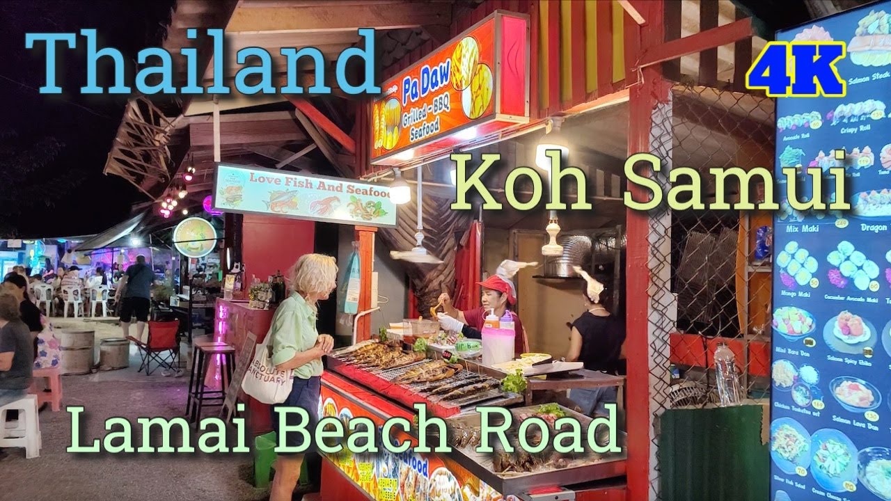 Ламайская пешеходная улица и ночной рынок Ламаи в Ко Самуи Таиланде #kohsamui...
