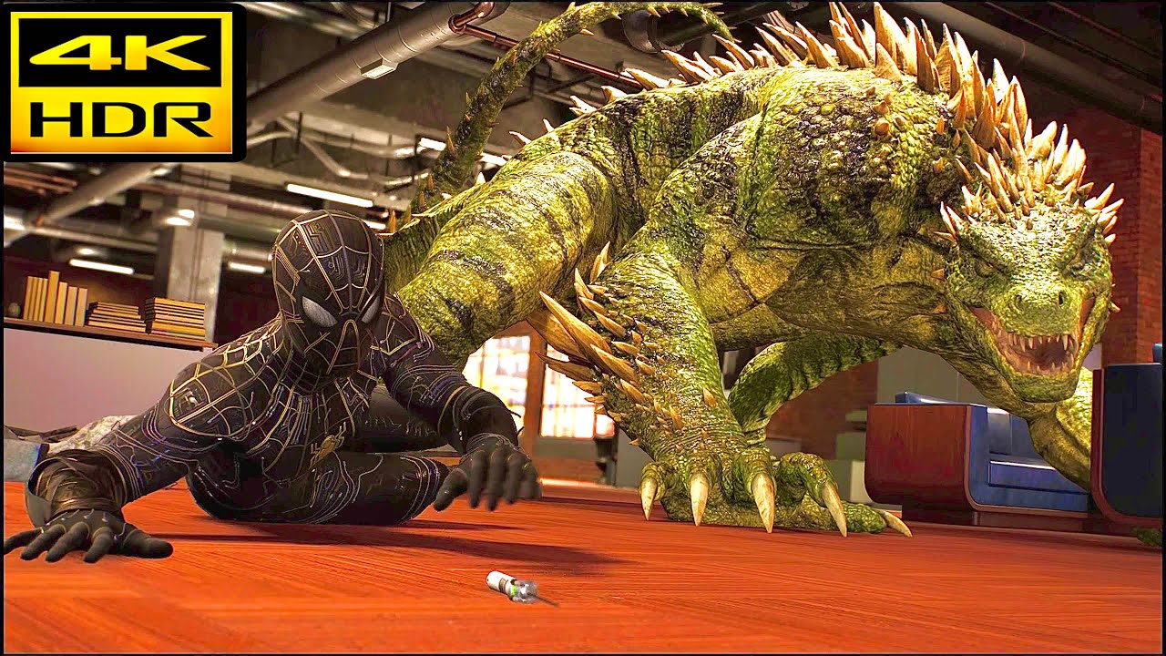 [PS5]BLACK & GOLD SUIT VS THE LIZARD BOSS FIGHT-Marvel's Spider-Man 2 (4K) Ultra Hd
